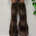 jeans modello a palazzo maculato leopard